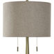 Cameron 34.25 inch 60 watt Brass and White Table Lamp Portable Light