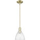 Arcadia Bristol 1 Light 7.5 inch Antique Brass Mini Pendant Ceiling Light in Seedy