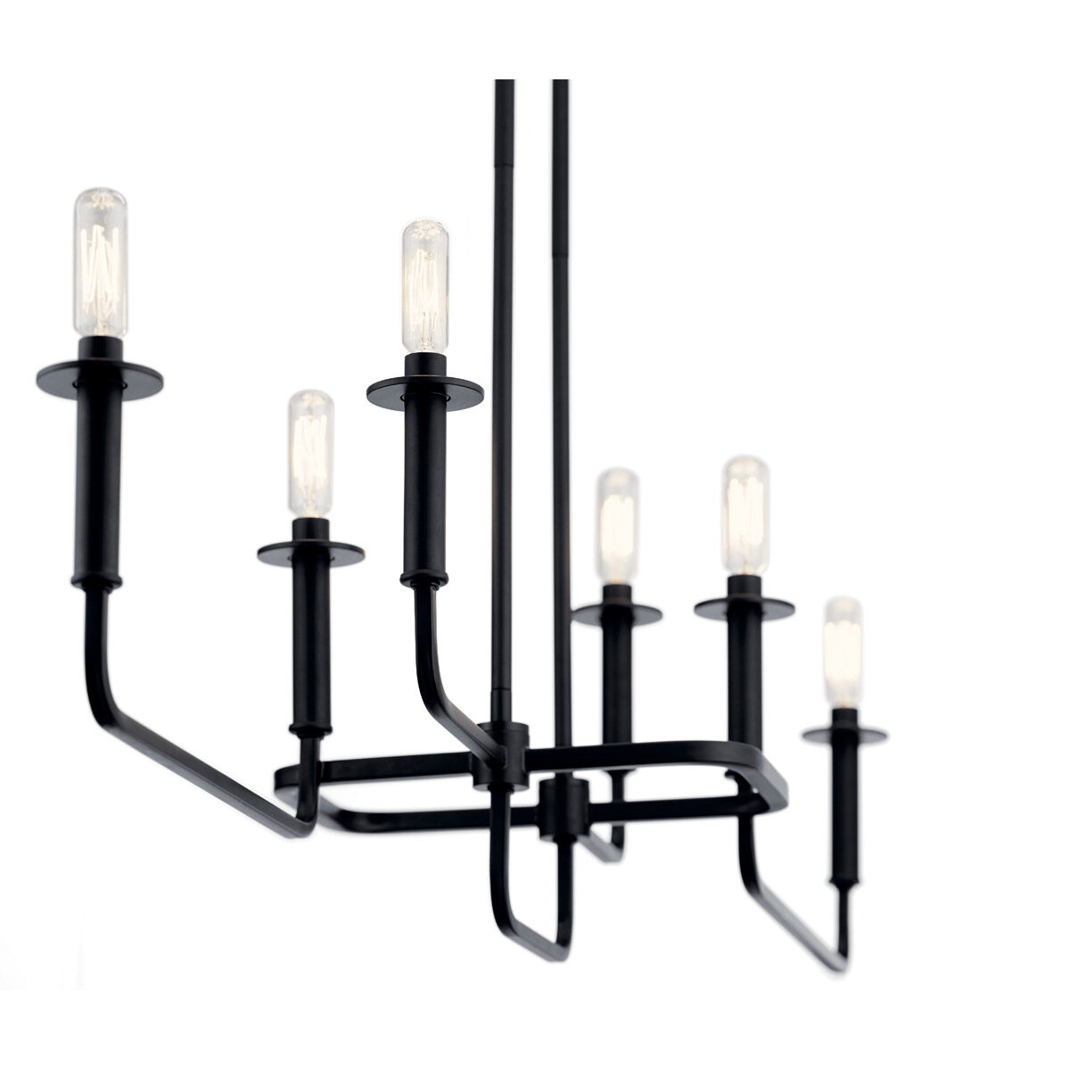 Alden 6 Light 11 inch Black Chandelier Linear Ceiling Light, Single
