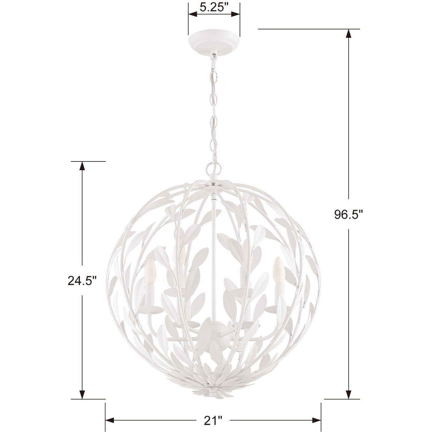 Broche 6 Light 21 inch Matte White Chandelier Ceiling Light
