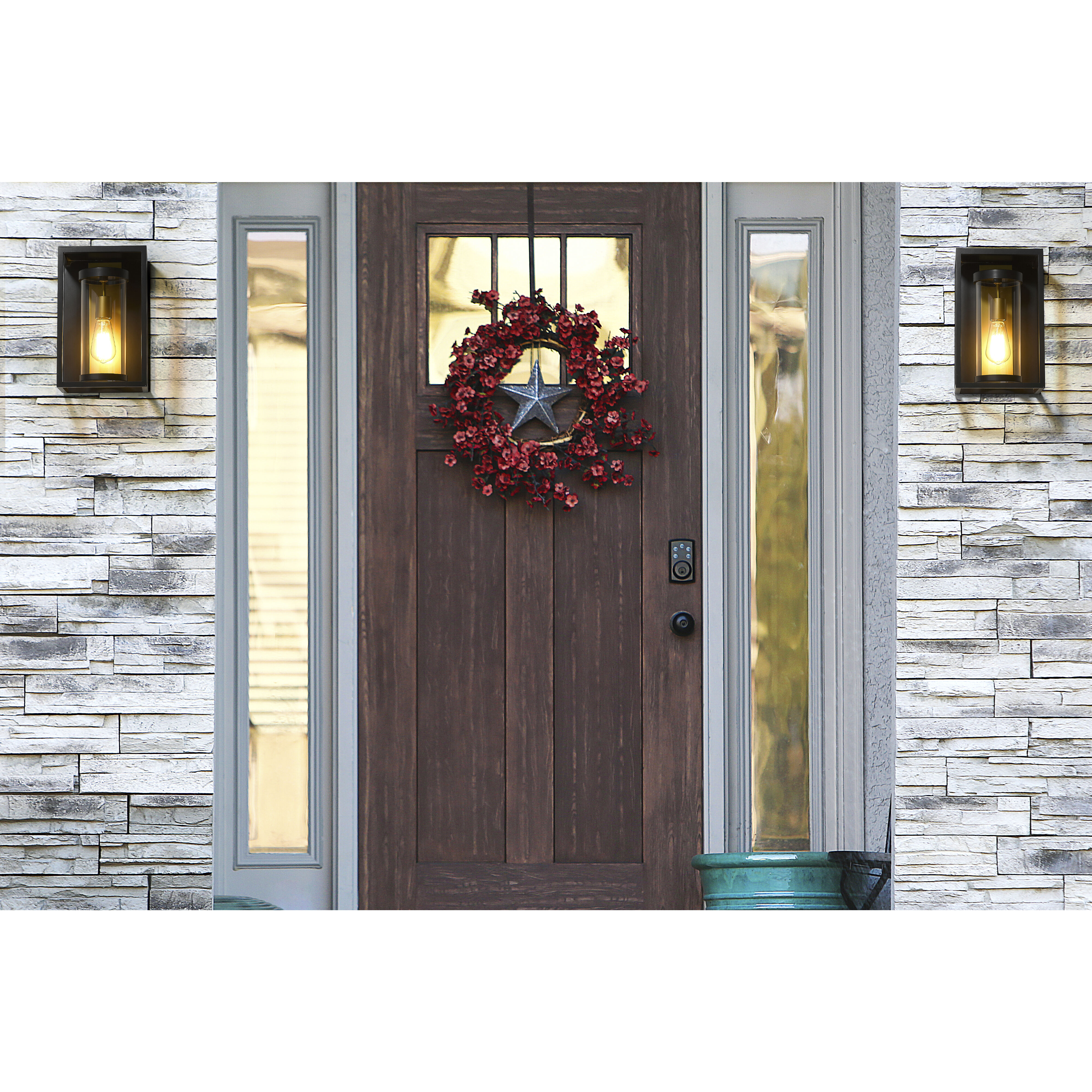 Dunbroch 1 Light 13 inch Deep Bronze and Outdoor Brass Outdoor Wall Light