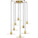Sean Lavin Eaves LED Natural Brass Chandelier Ceiling Light, Integrated LED