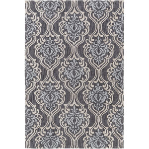 Samual 72 X 48 inch Black and Gray Area Rug, Polyester