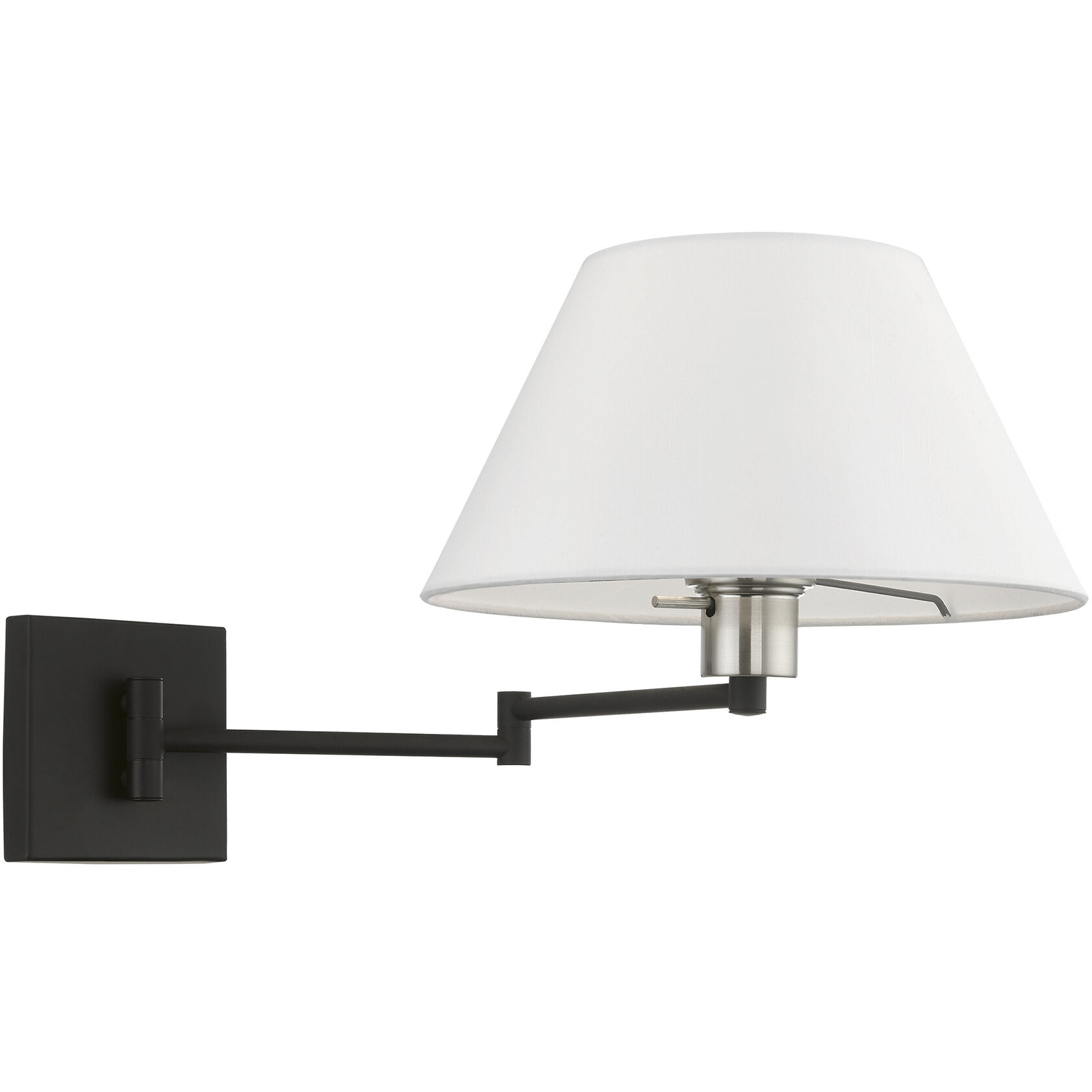 Allison 13 inch 100.00 watt Black with Brushed Nickel Accent Swing Arm Wall Lamp Wall Light