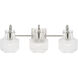 Nyla 3 Light 24 inch Polished Nickel Vanity Light Wall Light