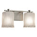 Veneto Luce LED 14.5 inch Brushed Nickel Vanity Light Wall Light in 1400 Lm LED, White Frosted (Veneto Luce), Square with Rippled Rim