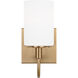 Oak Moore 1 Light 4.88 inch Satin Brass Bath Vanity Wall Light