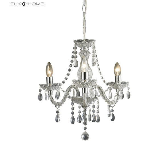 Theatre 3 Light 16 inch Clear Chandelier Ceiling Light
