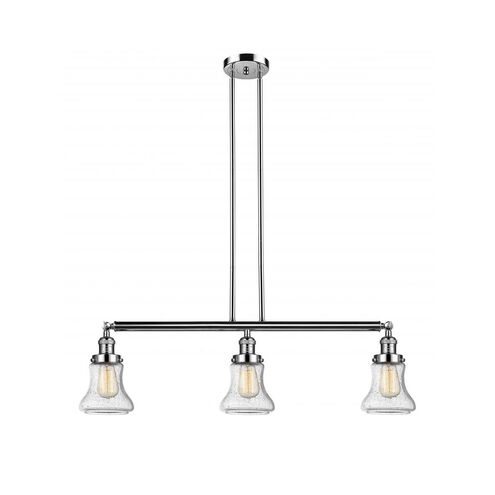 Franklin Restoration Bellmont LED 39 inch Polished Nickel Island Light Ceiling Light in Seedy Glass, Franklin Restoration