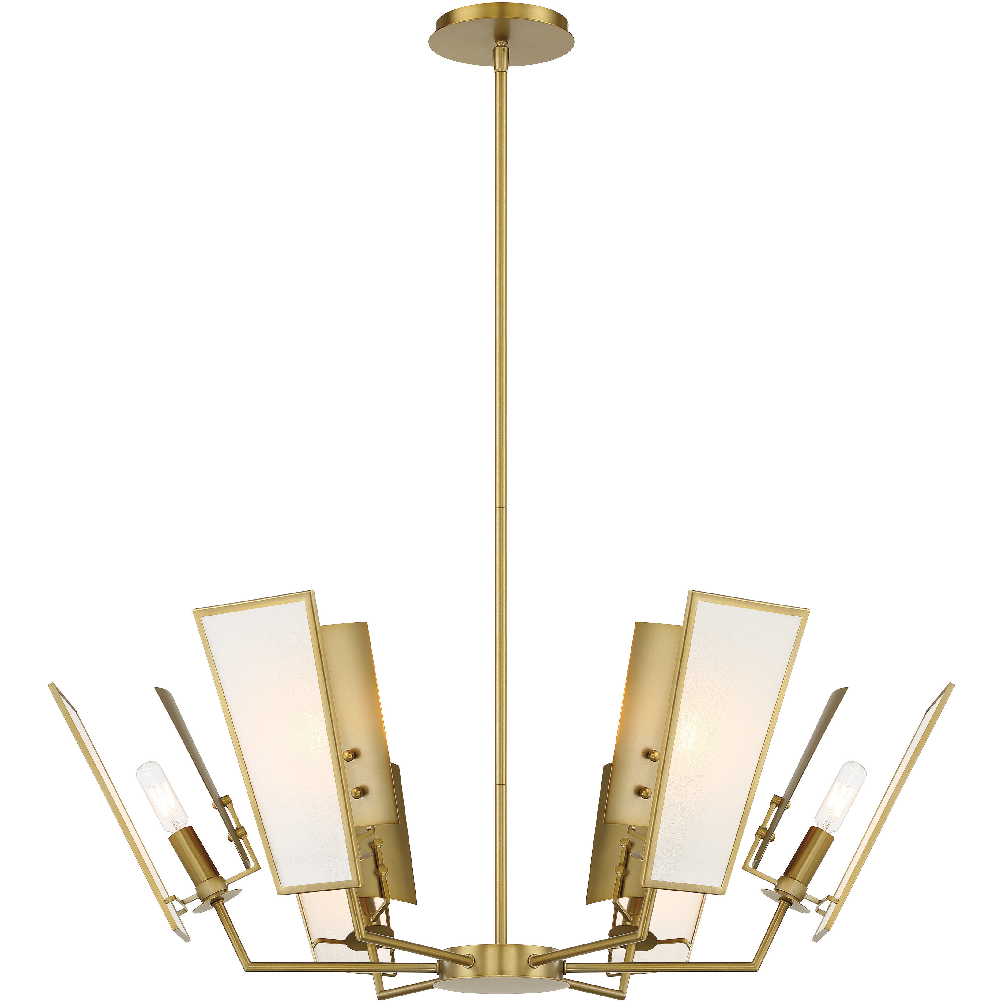 Ricochet 6 Light 32 inch Soft Brass Chandelier Ceiling Light