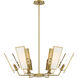 Ricochet 6 Light 32 inch Soft Brass Chandelier Ceiling Light
