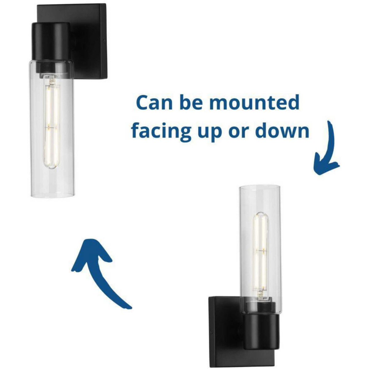 Clarion 1 Light 5 inch Matte Black Bath Vanity Wall Light