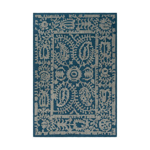 Armelle 90 X 60 inch Blue and Gray Area Rug, Wool