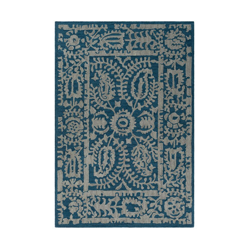Armelle 90 X 60 inch Blue and Gray Area Rug, Wool
