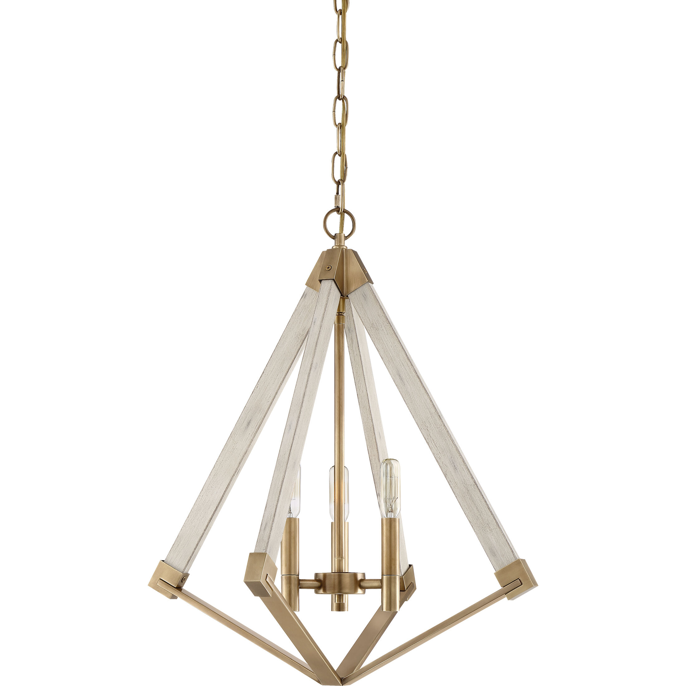 Viewpoint 3 Light 19.25 inch Weathered Brass Foyer Chandelier Ceiling Light
