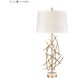 Parry 35.5 inch 150 watt Gold with White Table Lamp Portable Light