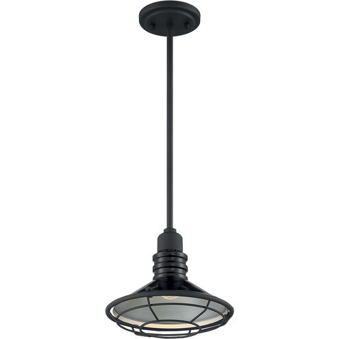 Blue Harbor 1 Light 9.75 inch Gloss Black and Silver Pendant Ceiling Light