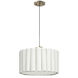 Scalloped LED 15 inch Weathered Brass and Walnut Pendant Ceiling Light