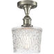 Edison Niagra 1 Light 6.5 inch Brushed Satin Nickel Semi-Flush Mount Ceiling Light