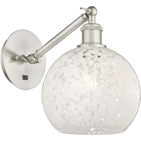 Ballston White Mouchette 1 Light 8 inch Brushed Satin Nickel Sconce Wall Light