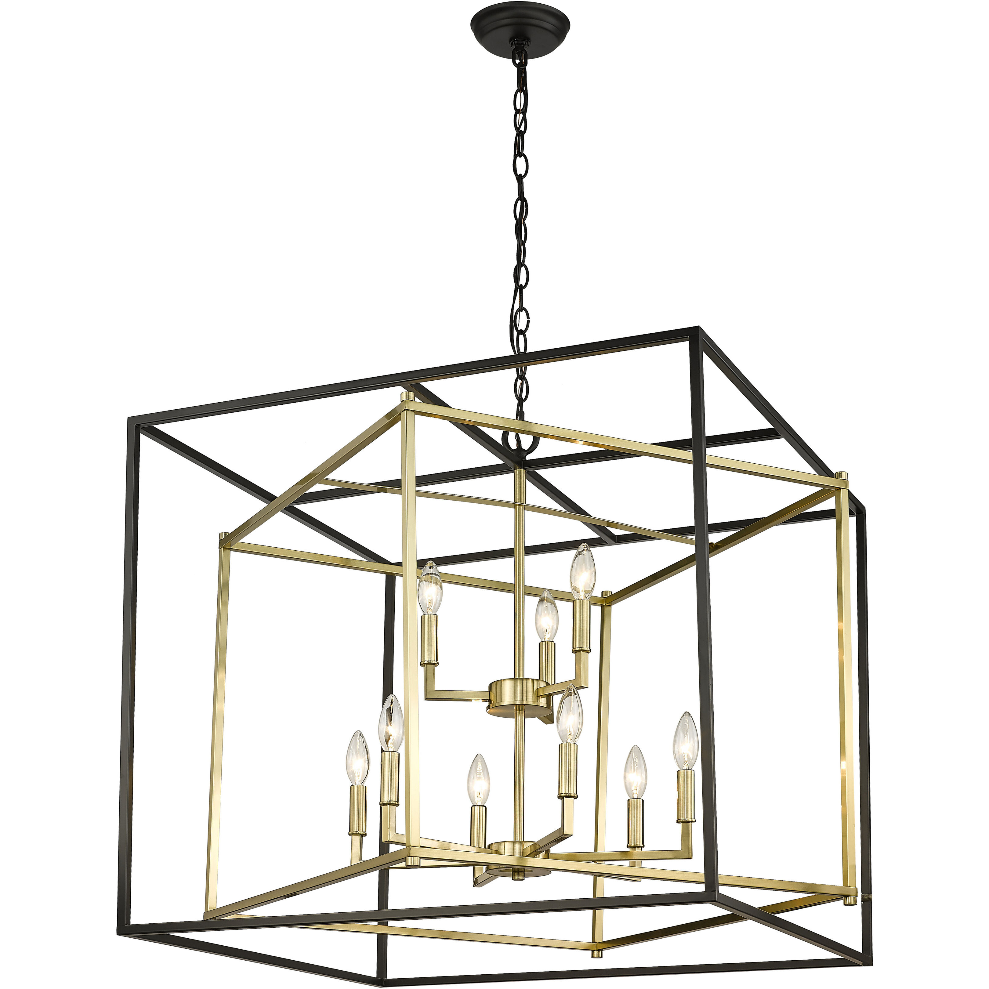 Canada 9 Light 28 inch Black and Gold Chandelier Ceiling Light