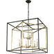 Canada 9 Light 28 inch Black and Gold Chandelier Ceiling Light