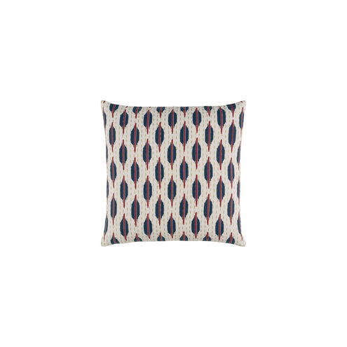 Kantha 20 X 20 inch Dark Red and Navy Throw Pillow