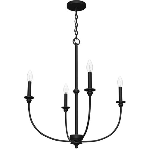 Southcrest 4 Light 26 inch Flat Matte Black Chandelier Ceiling Light