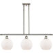 Ballston Athens LED 36 inch Polished Nickel Island Light Ceiling Light in Matte White Glass, Ballston