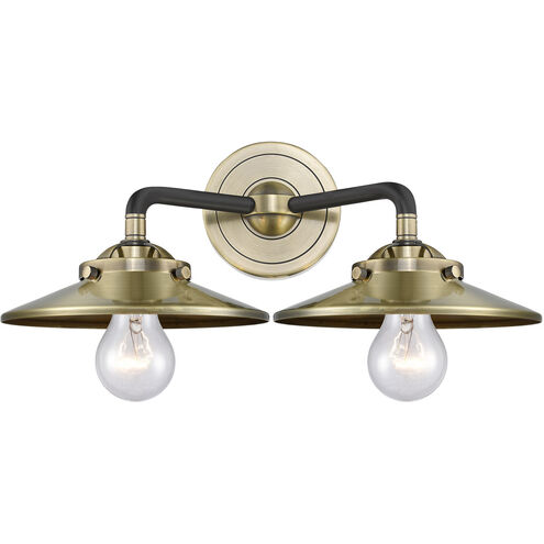 Nouveau Railroad LED 16 inch Black Antique Brass Bath Vanity Light Wall Light, Nouveau