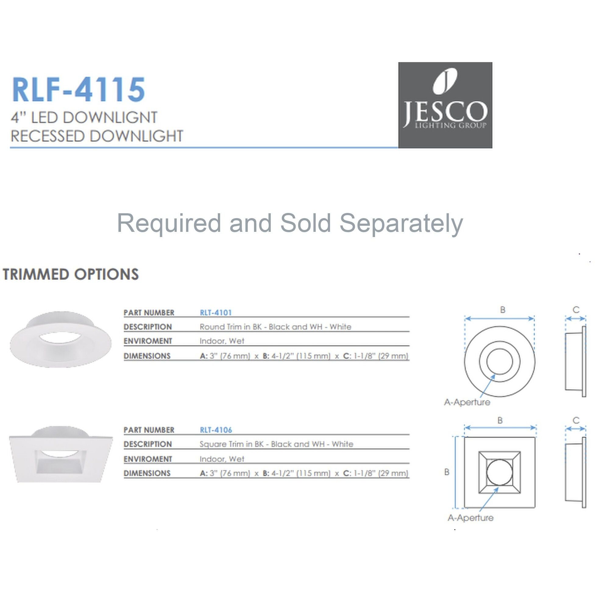 Luke White Downlight, Light Engine Only