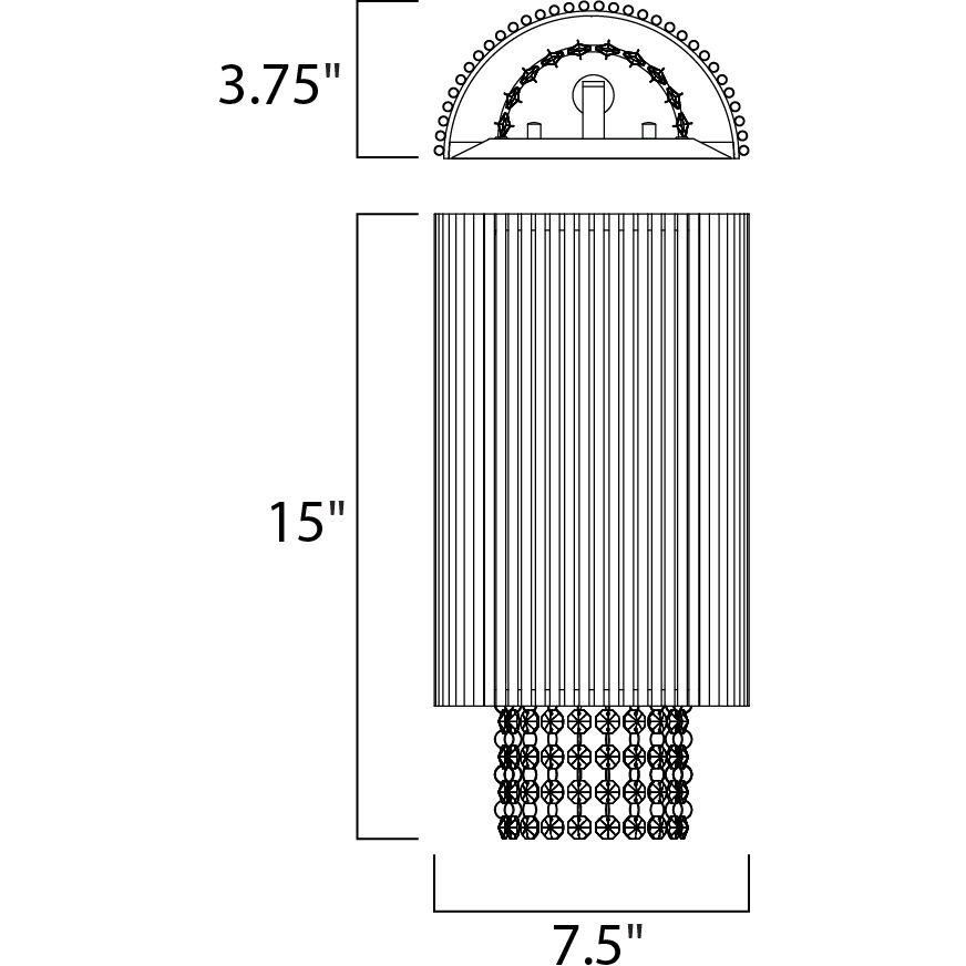 Spiral 2 Light 7.5 inch Polished Chrome ADA Wall Sconce Wall Light