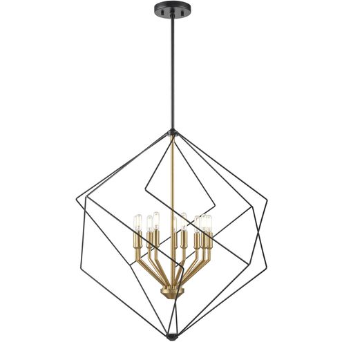Ashoona 9 Light 27.75 inch Brass And Ebony Foyer Pendant Ceiling Light