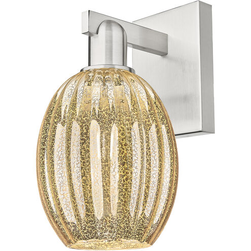 Preston Sconce Wall Light in Brushed Satin Nickel, Mercury Glass
