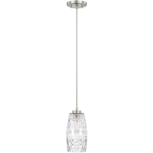 Casper 1 Light 5.25 inch Brushed Nickel Pendant Ceiling Light