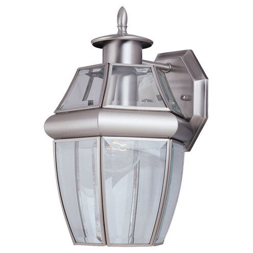 Lancaster 1 Light 12 inch Antique Brushed Nickel Outdoor Wall Lantern, Medium