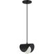 Cresent 1 Light 6.25 inch Matte Black Single Drop Pendant Ceiling Light