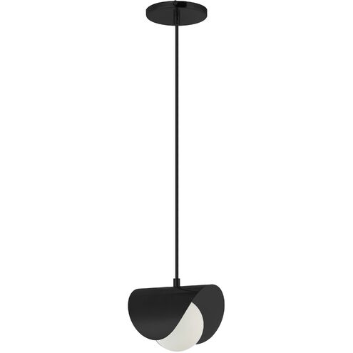 Cresent 1 Light 6.25 inch Matte Black Single Drop Pendant Ceiling Light