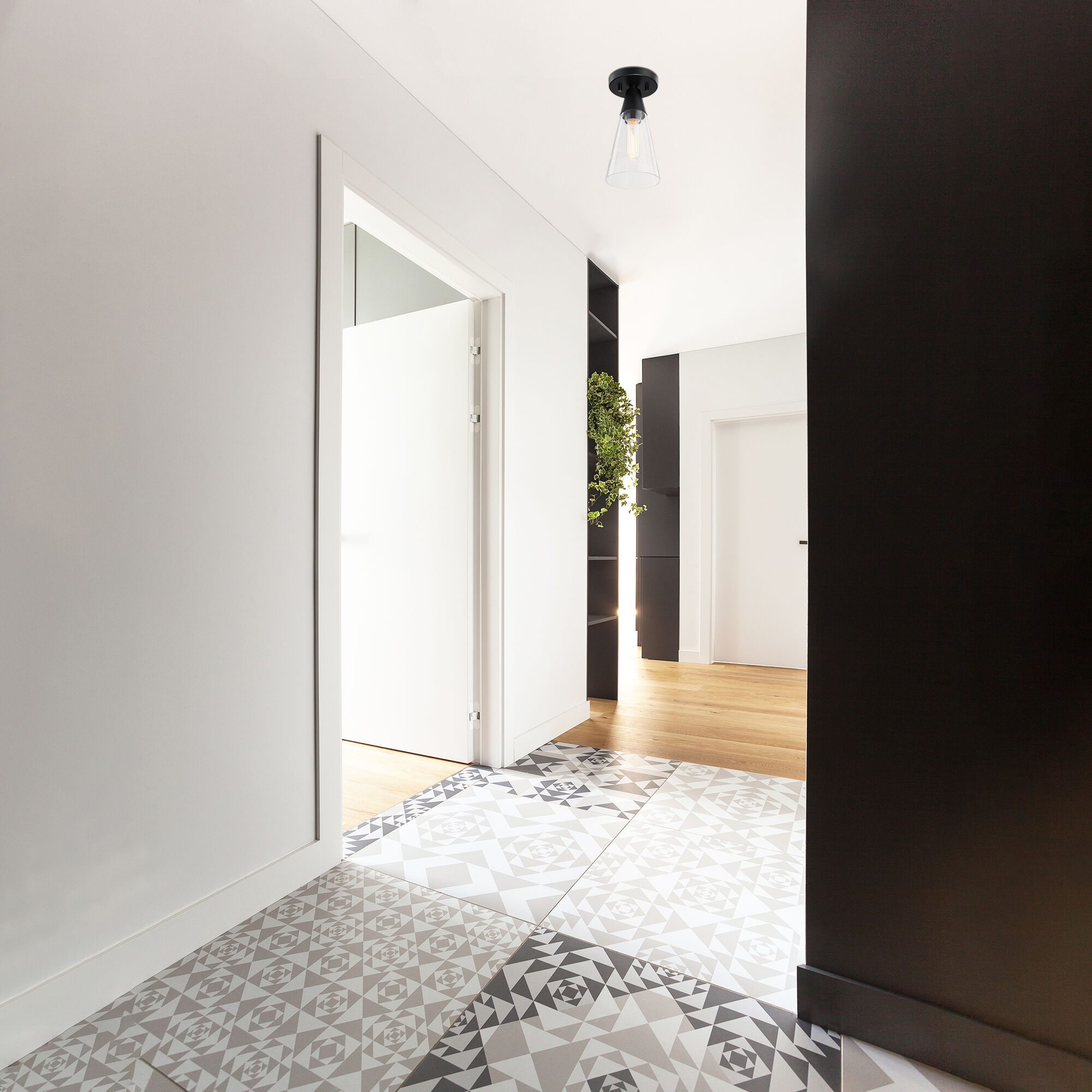 Norro 1 Light 5.5 inch Matte Black Flush Mount Ceiling Light