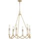 Celsius 6 Light 27 inch Satin Brass Chandelier Ceiling Light