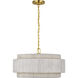 Chapman & Myers Dorado LED 24 inch Antique-Burnished Brass and Washed Abaca Chandelier Ceiling Light