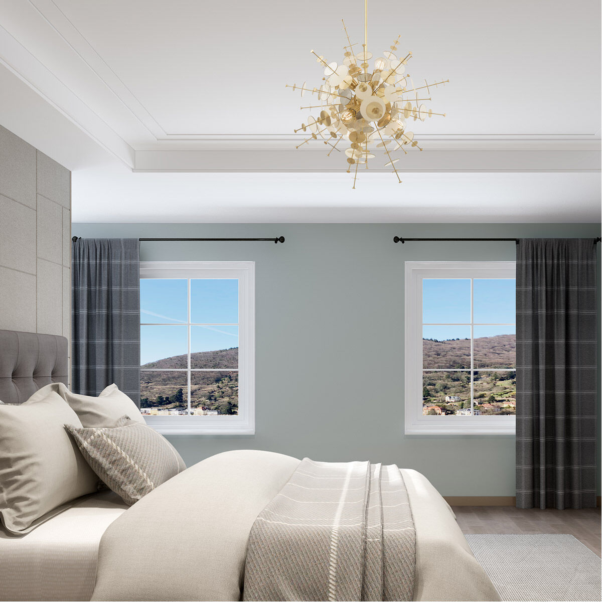 Circulo 6 Light 30 inch Satin Brass Pendant Chandelier Ceiling Light