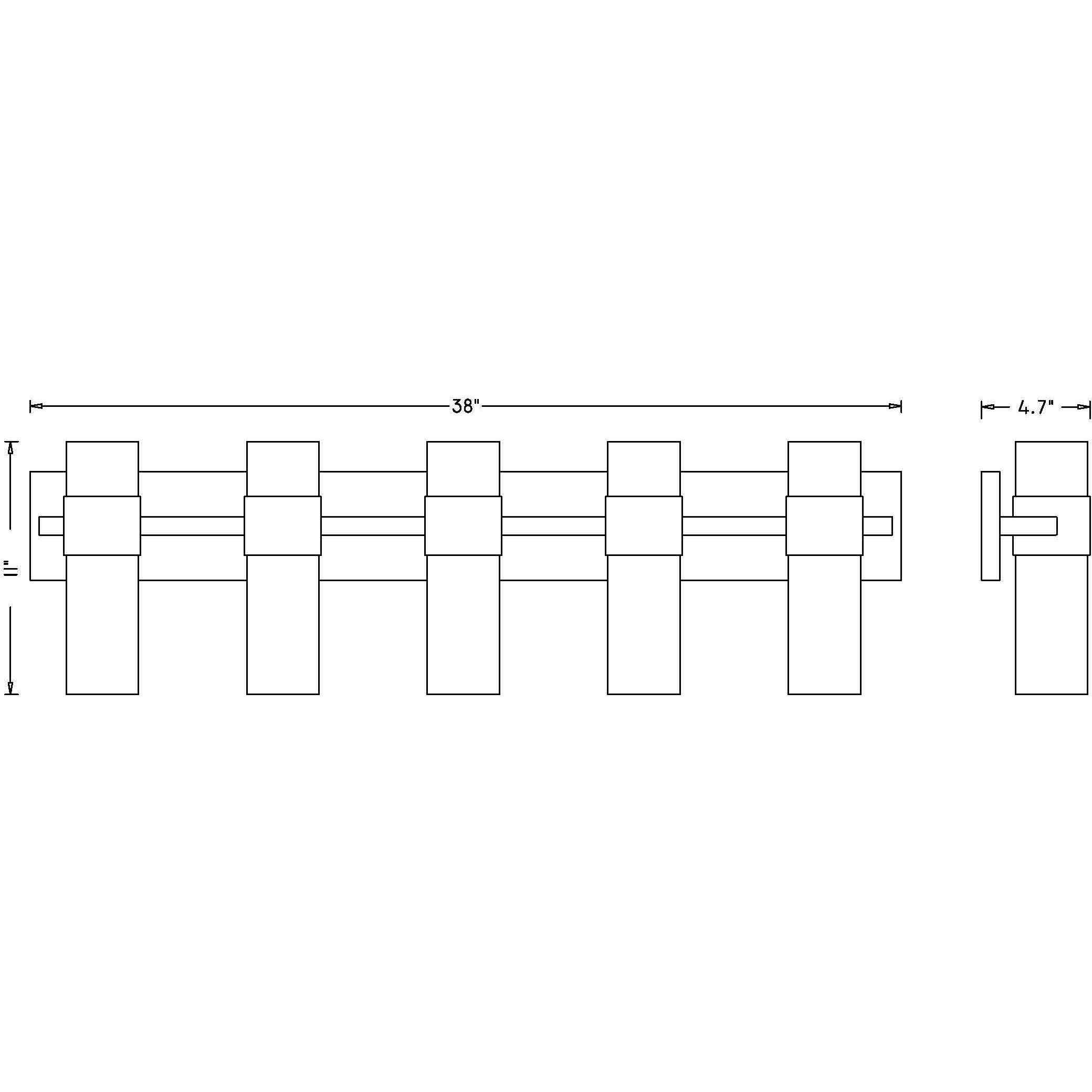 Lawson 5 Light 38 inch Polished Nickel Vanity Wall Light