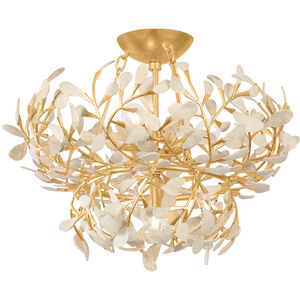 Maybrook 4 Light 22 inch Vintage Gold Leaf Semi Flush Ceiling Light