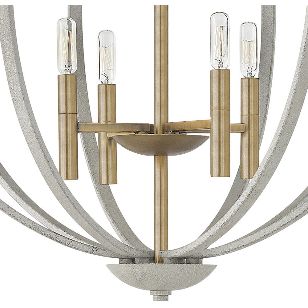 Euclid 8 Light 28.25 inch Cement Gray with Brushed Gold Indoor Foyer Light Ceiling Light