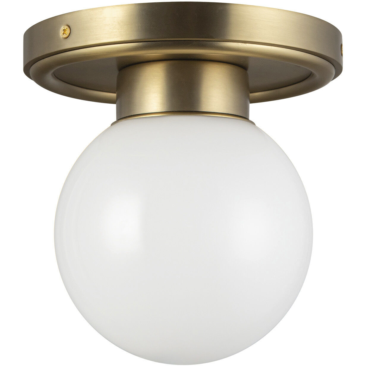 Alora Mood Fiore 1 Light 6 inch Brushed Gold/Glossy Opal Glass Semi-Flush Mount Ceiling Light