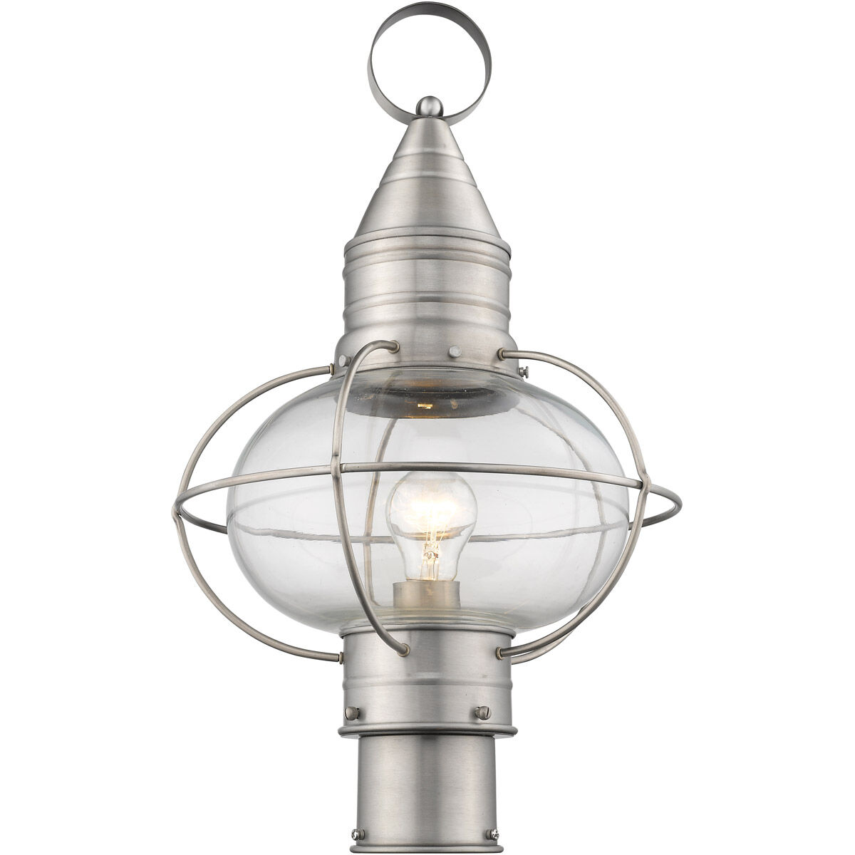 Newburyport 1 Light 20 inch Brushed Nickel Outdoor Post Top Lantern