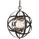 Monrovia 1 Light 12 inch Rubbed Oil Bronze and Antique Silver Leaf Pendant Ceiling Light