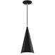 Conos Family 1 Light 7 inch Matte Black with White Interior Pendant Ceiling Light