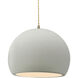 Radiance 1 Light 12.25 inch Matte White and Antique Brass Pendant Ceiling Light